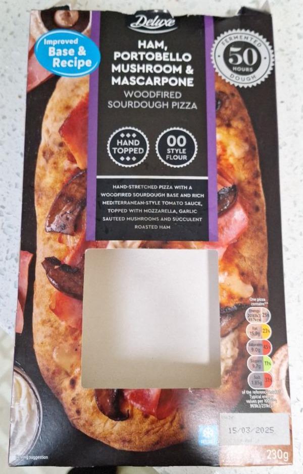 Fotografie - Italian Ham Portobello Mushroom & Mascarpone Woodfired Sourdough Pizza Deluxe