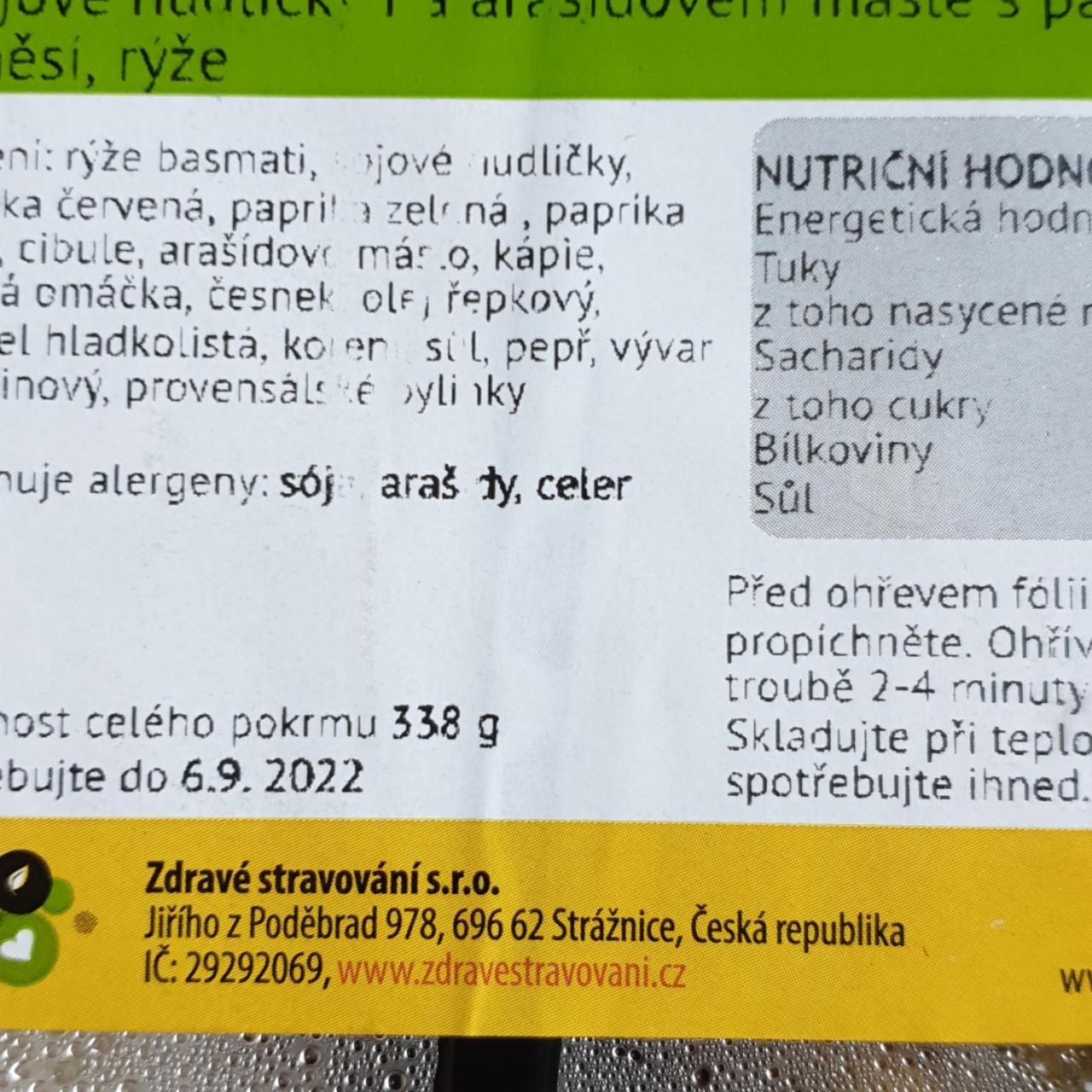 Fotografie - Sójové nudličky na arašídovém másle s paprikovou směsí rýže Zdravé stravování