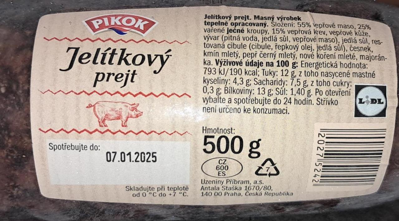 Fotografie - Jelítkový prejt Pikok