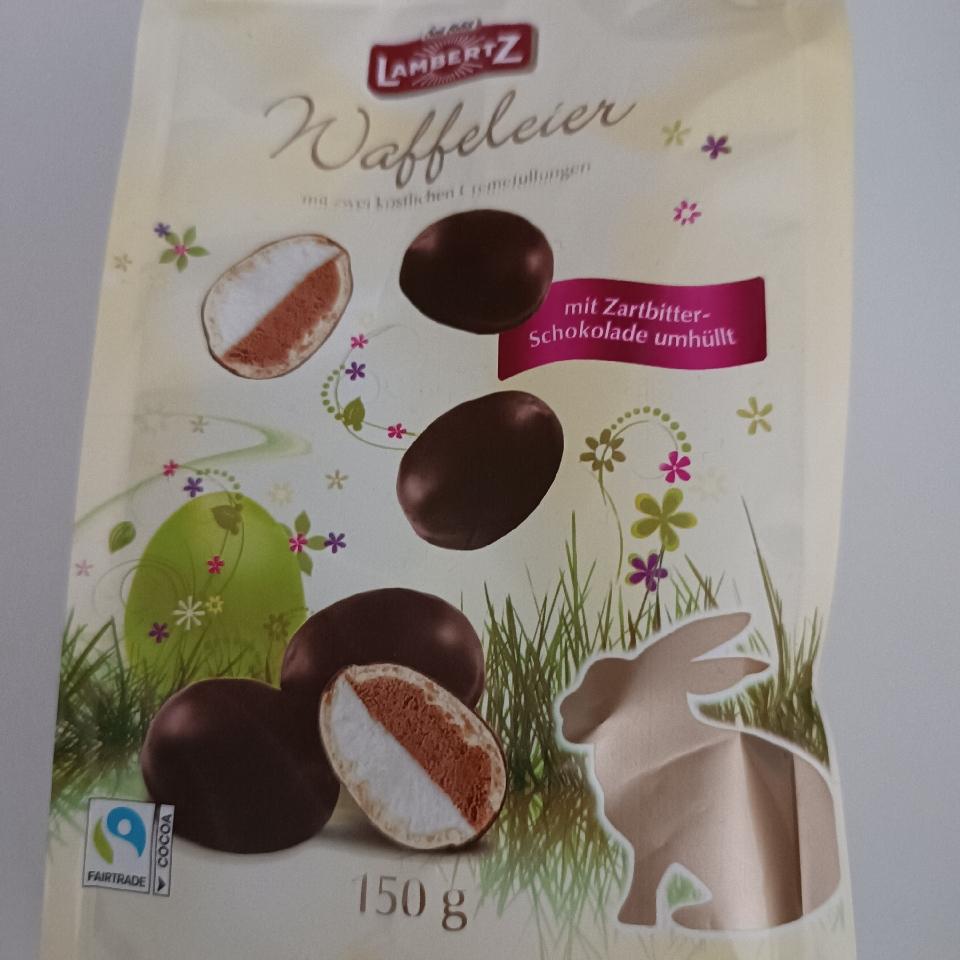 Fotografie - Waffeleier mit zartbitterschokolade umhüllt LambertZ