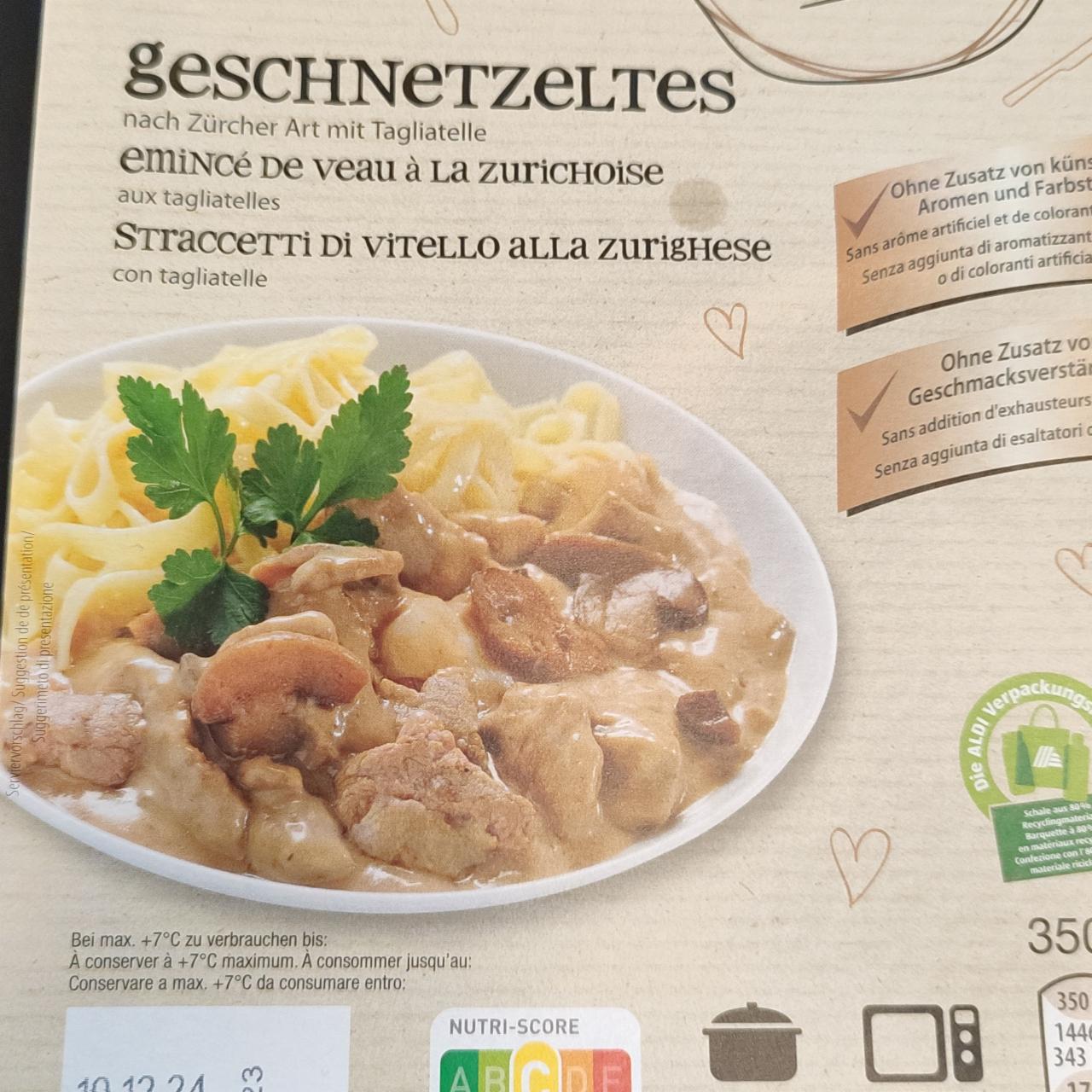 Fotografie - Geschnetzeltes nach zürcher art mit tagliatelle Good choice