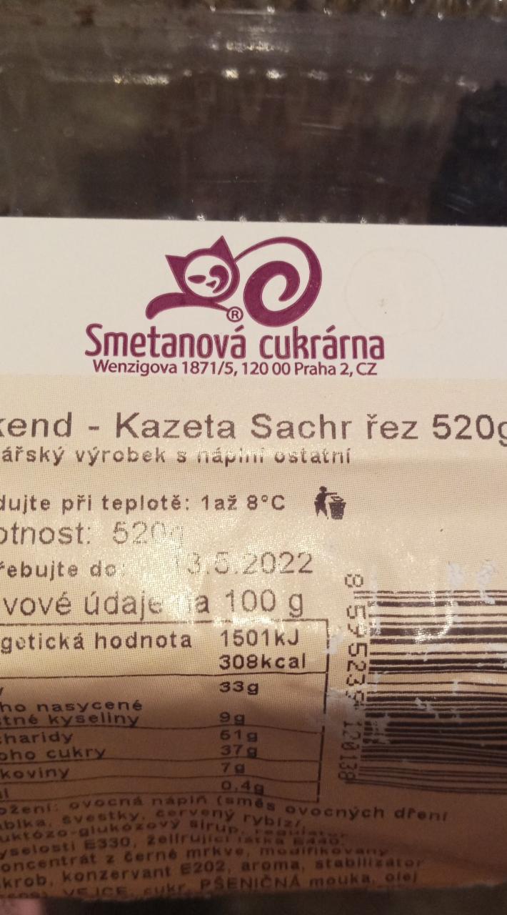 Fotografie - Víkend Kazeta Sachr řez Smetanová cukrárna