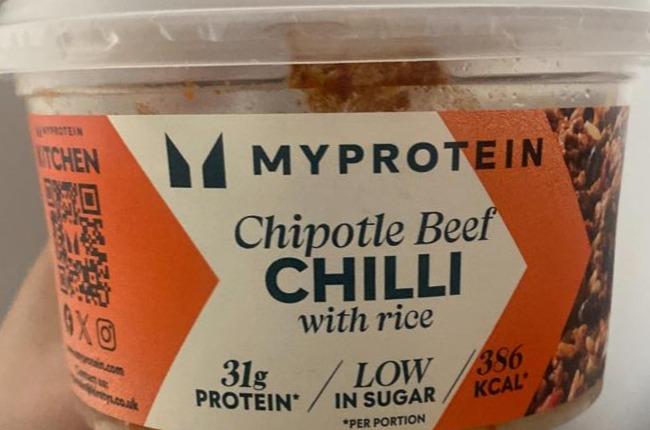 Fotografie - Chipotle beef chilli with rice Myprotein