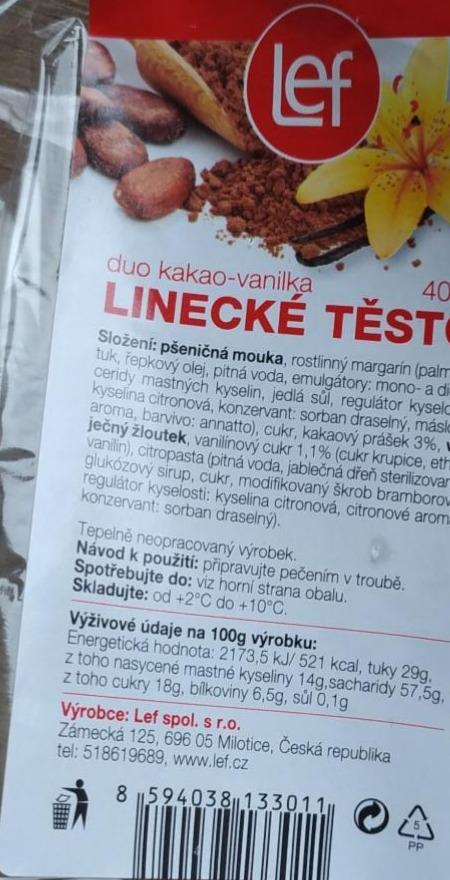 Fotografie - Linecké těsto duo kakao-vanilka Lef