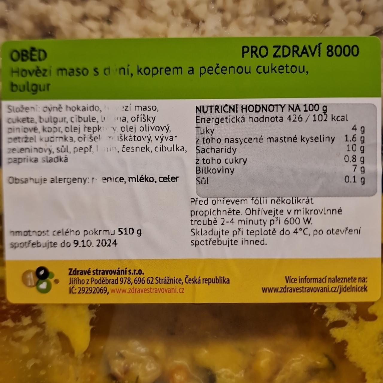 Fotografie - Hovězí maso s dýní, koprem a pečenou cuketou Zdravé stravování