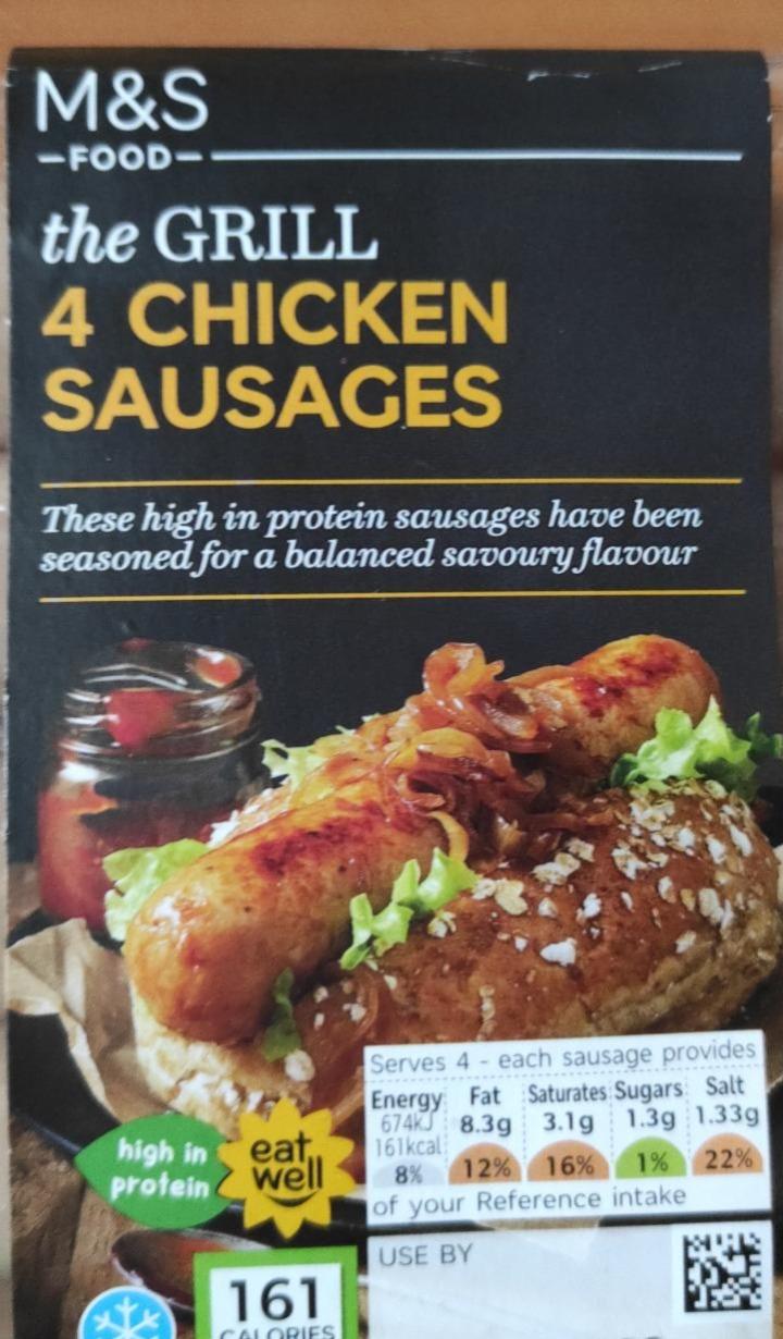 Fotografie - The Grill 4 Chicken Sausages M&S Food