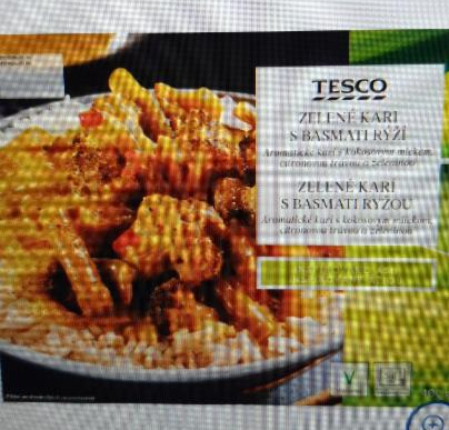 Fotografie - Zelené kari s basmati rýží - Tesco