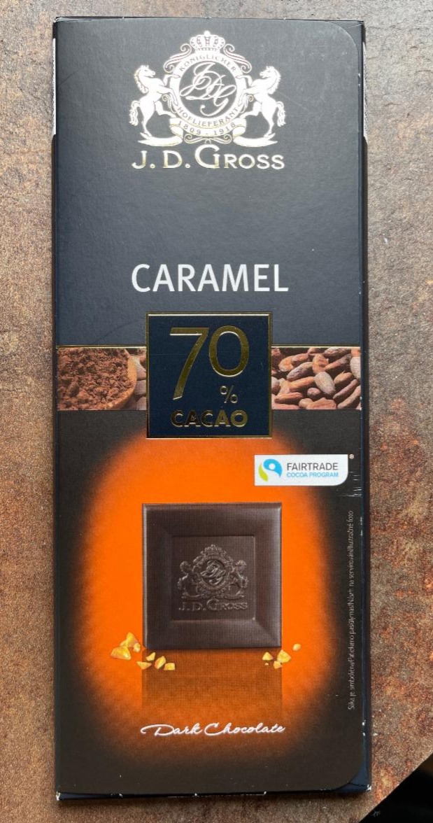 Fotografie - Dark Chocolate 70% cacao Caramel J. D. Gross