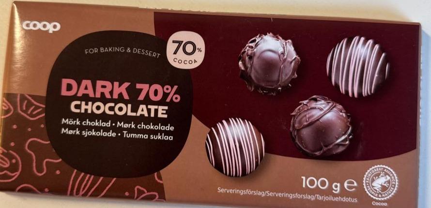 Fotografie - Dark 70% chocolate Coop