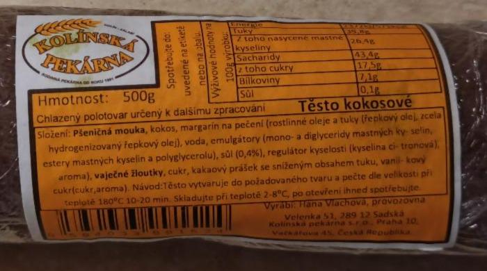 Fotografie - Těsto kokosové Kolínská pekárna