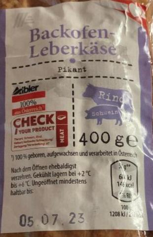 Fotografie - Backoffenleberkäse pikant Aldi