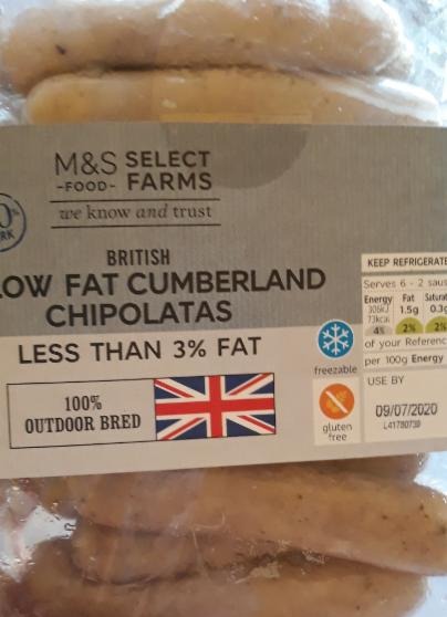 Fotografie - low fat cumberland chipolatas