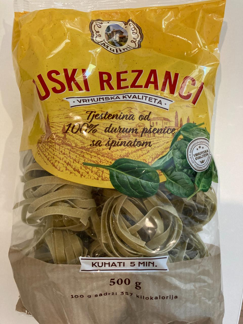 Fotografie - Uski rezanci sa špinatom Mulini