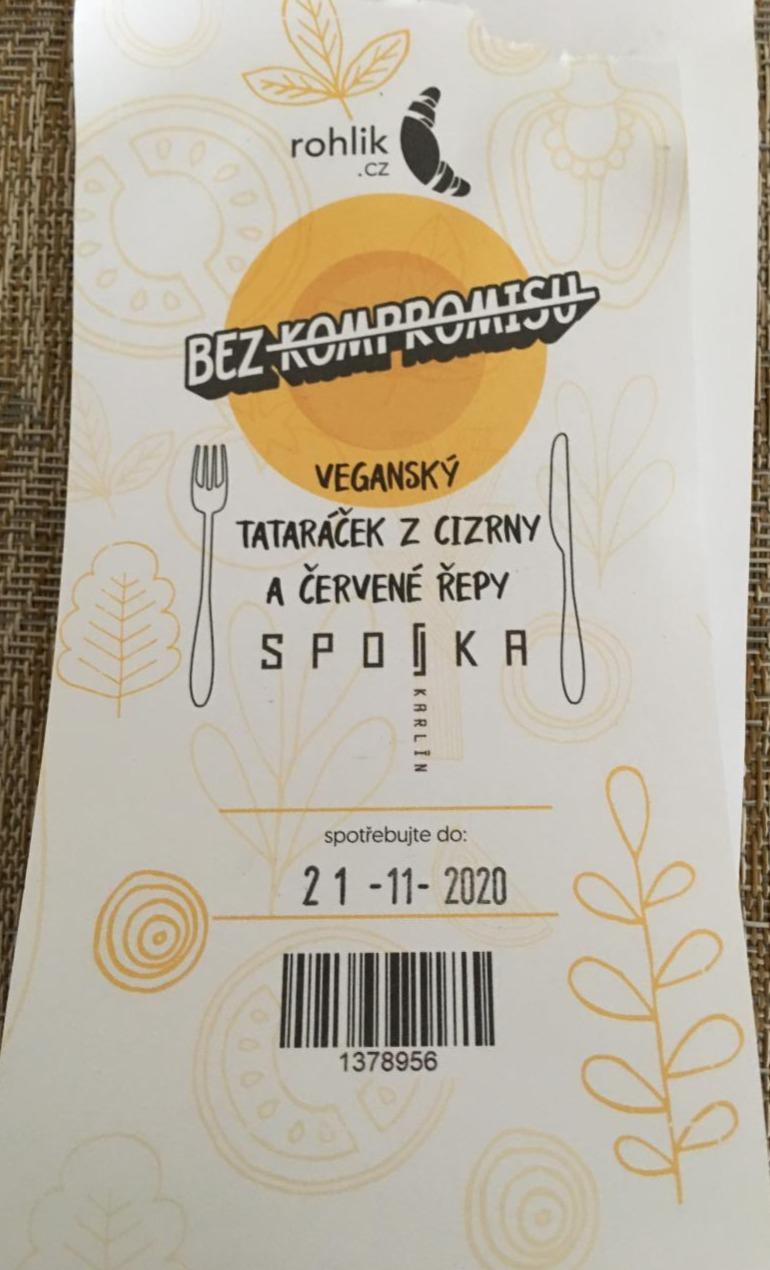 Fotografie - Veganský tataráček z červené řepy Spojka Karlín Rohlik.cz