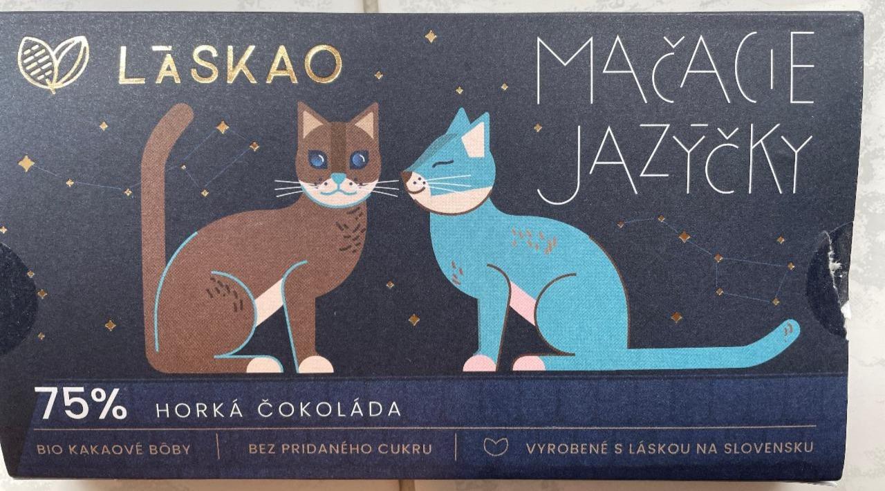 Fotografie - Mačacie jazýčky 75% horká čokoláda Láskao