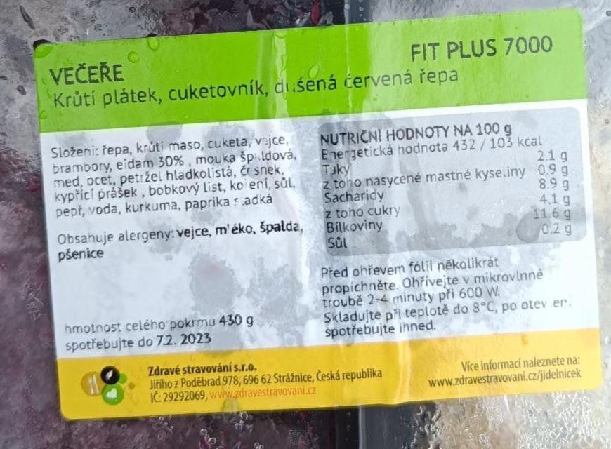 Fotografie - krůtí plátek, cuketovník, dušená řepa Zdravé stravování