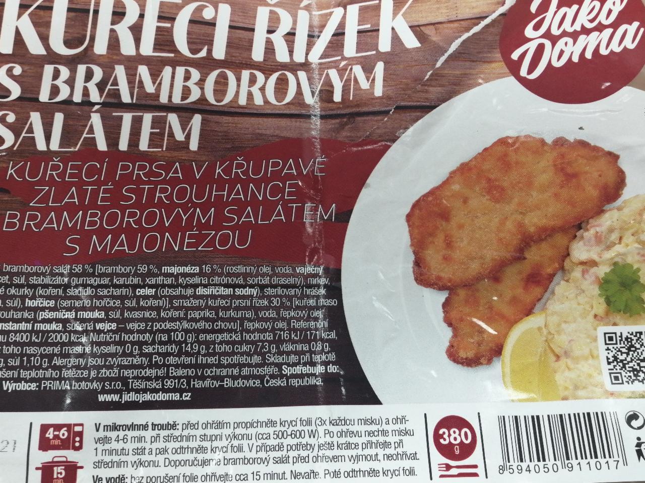 Fotografie - Kuřecí řízek s bramborovým salátem Jako Doma