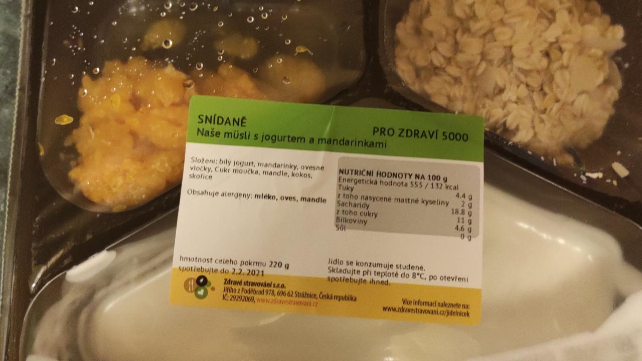 Fotografie - Naše müsli s jogurtem a mandarinkami Zdravé stravování