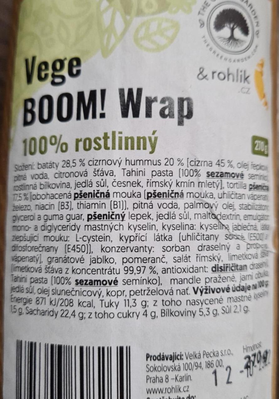 Fotografie - BOOM! vege wrap rohlik.cz