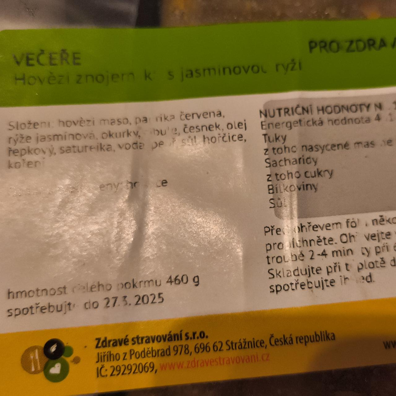 Fotografie - Hovězí znojemská s jasmínovou rýží Zdravé stravování