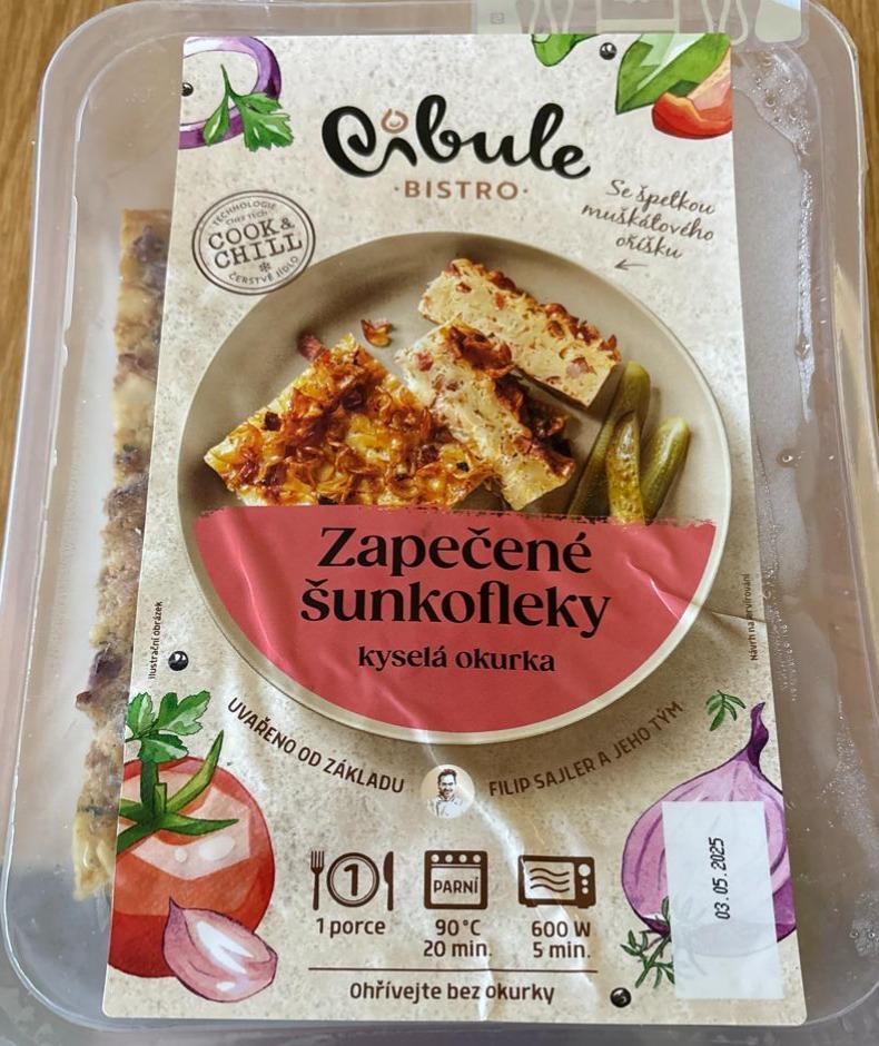 Fotografie - Zapečené šunkofleky kyselá okurka Cibule Bistro
