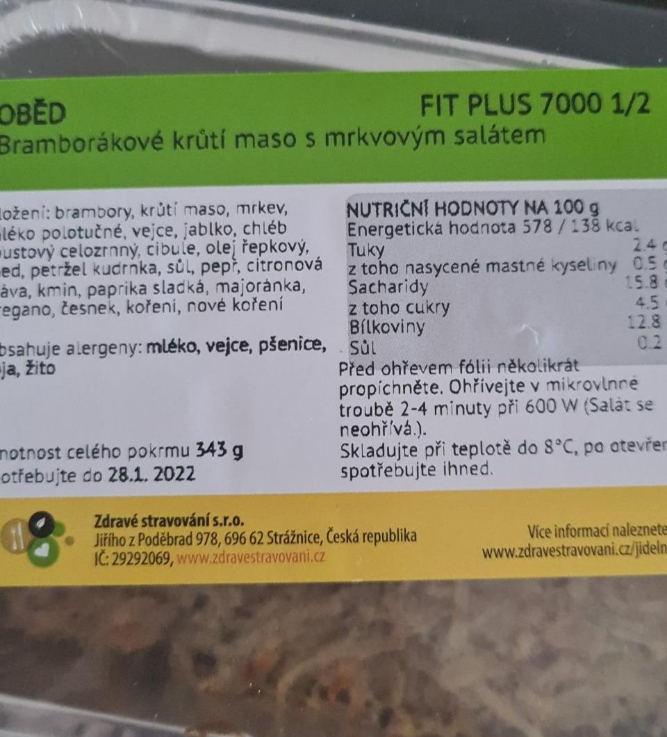 Fotografie - Bramborákové krůtí maso s mrkvovym salátem Fit plus Zdravé stravování