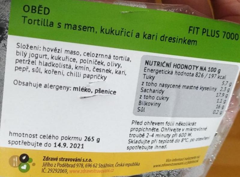 Fotografie - Tortilla s masem, kukuřicí a kari dresinkem Zdravé stravování