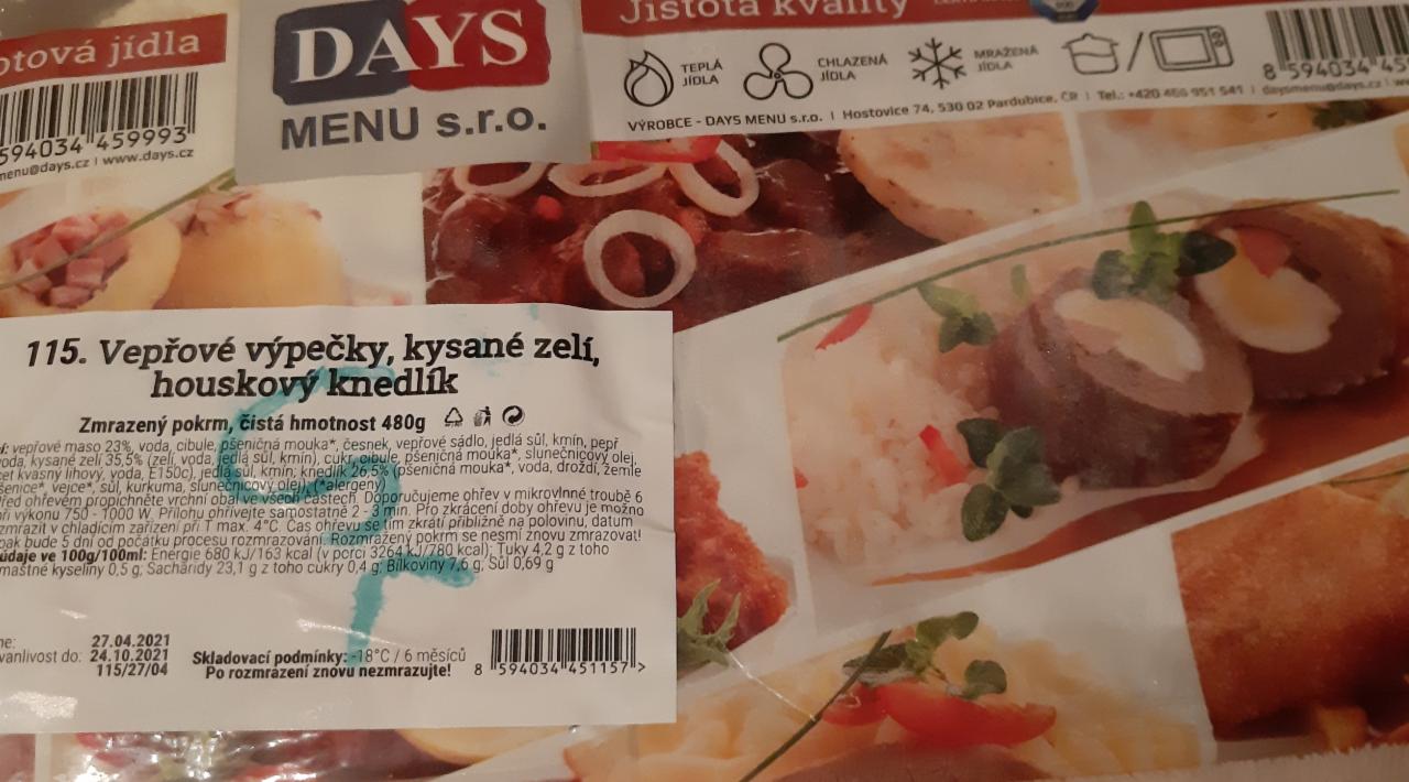 Fotografie - vepřové výpečky,kyselé zelí,houslový knedlík