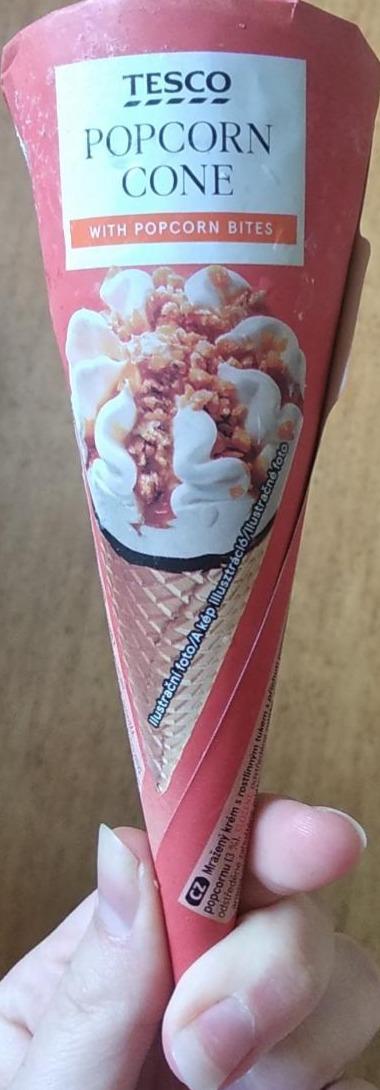 Fotografie - Tesco popcorn cone with popcorn bites Tesco