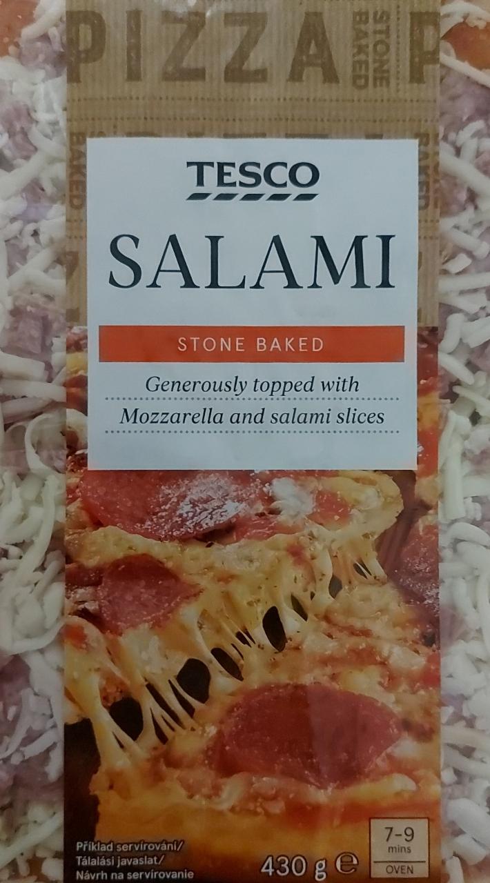 Fotografie - Pizza salami stone baked Tesco
