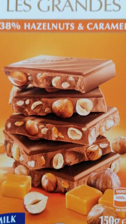 Fotografie - Les Grandes 38% Hazelnuts & Caramel Lindt