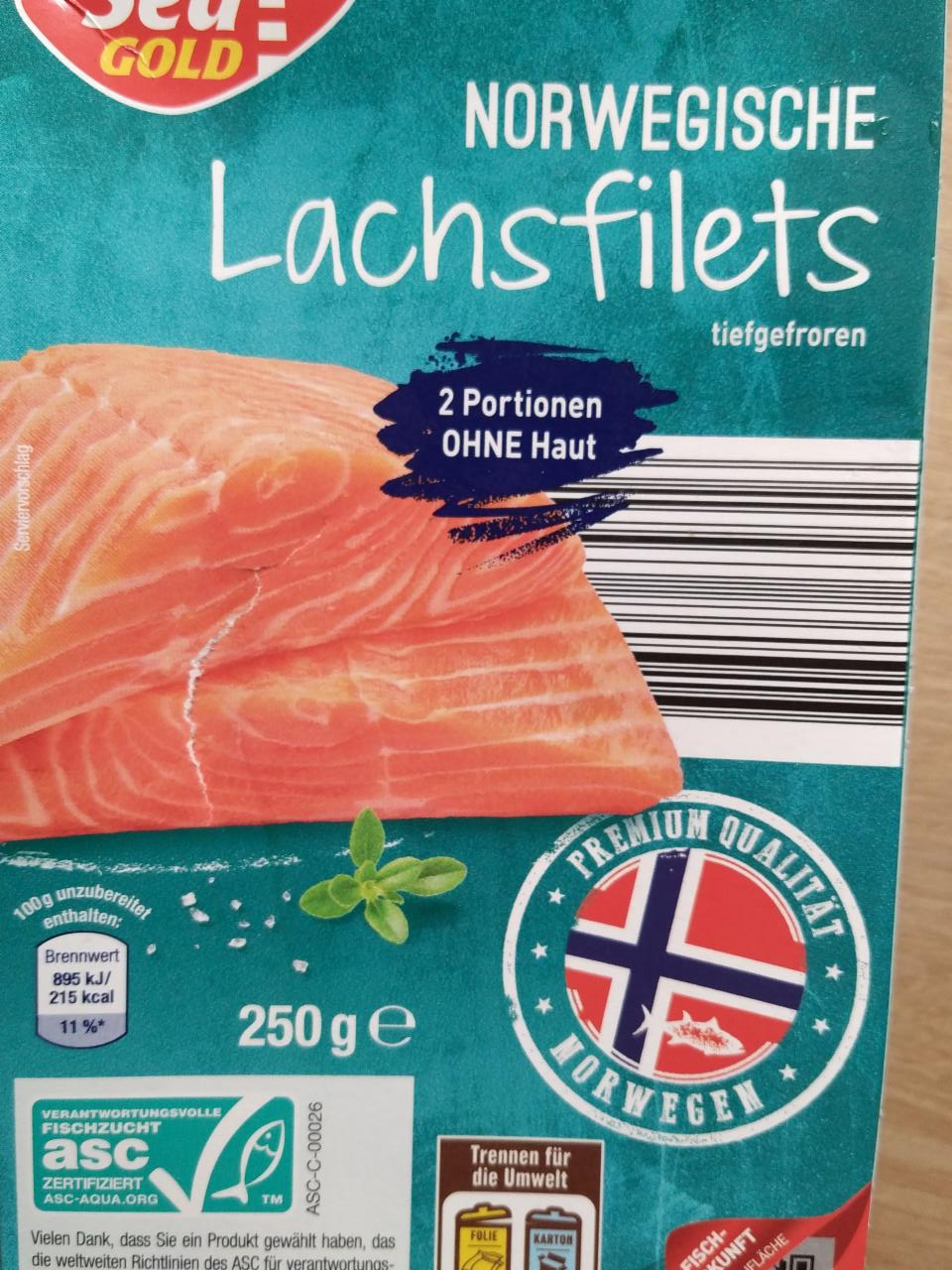 Fotografie - Norwegische Lachsfilets Sea Gold