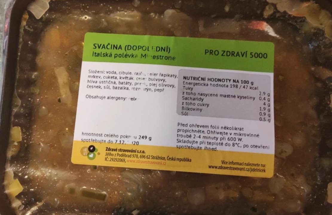 Fotografie - Italská polévka Minestrone Zdravé stravování