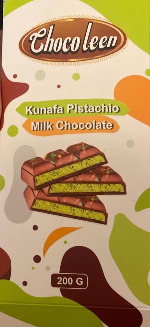 Fotografie - Kunafa Postachio Milk Chocolate Chocoleen