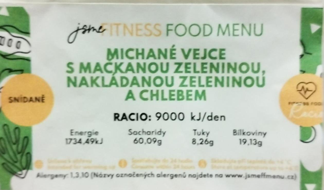 Fotografie - Míchané vejce s mačkanou zeleninou, nakládanou zeleninou a chlebem jsme fitness Food menu