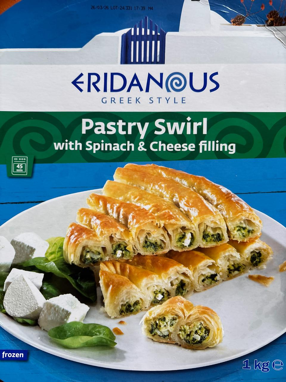 Fotografie - Pastry swirl with spinach & cheese filling Eridanous