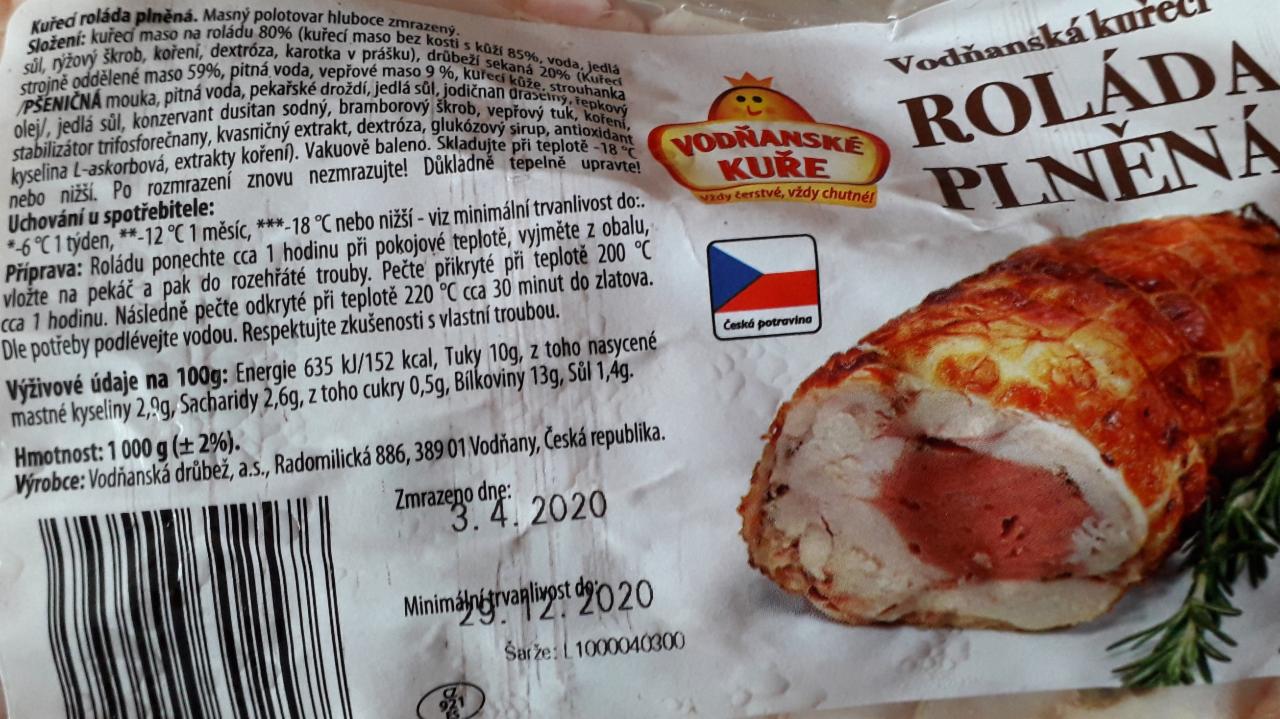 Fotografie - Roláda plněná Vodňanské kuře