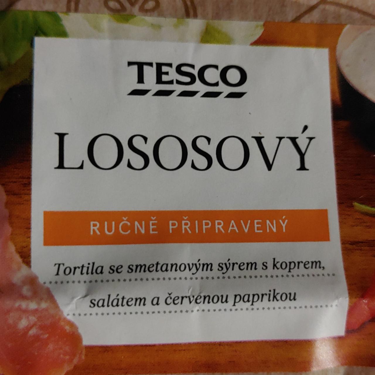Fotografie - Lososový Tortilla se smetanovým sýrem s koprem, salátem a červenou paprikou Tesco