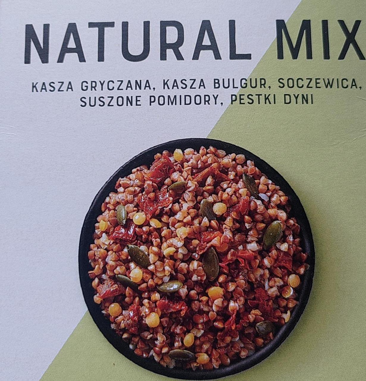 Fotografie - Natural mix kasza gryczana prażona kasza bulgur soczewica czerwona suszone pomidory pestki dyni Plony Natury
