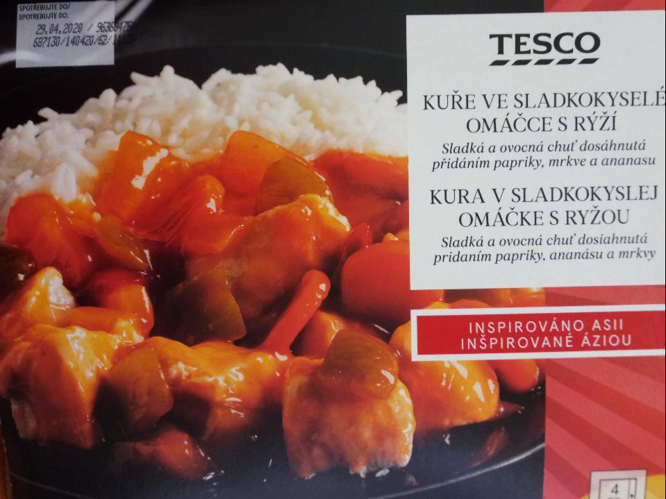 Fotografie - Kuře ve sladkokyselé omáčce s rýží Tesco