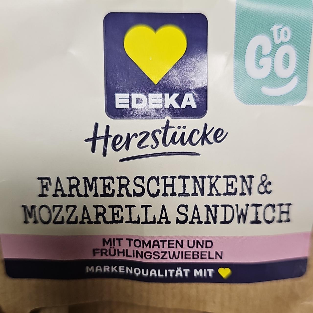 Fotografie - Herzstücke farmerschinken & mozzarella sandwich Edeka