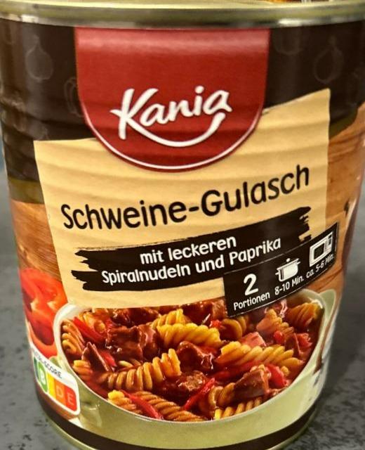Fotografie - Schweine-Gulasch mit leckeren Spiralnudeln und Paprika Kania