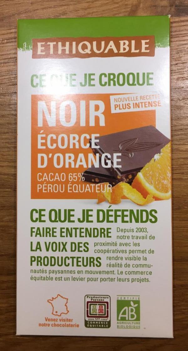 Fotografie - Noir écorce d'orange cacao 65% Ethiquable