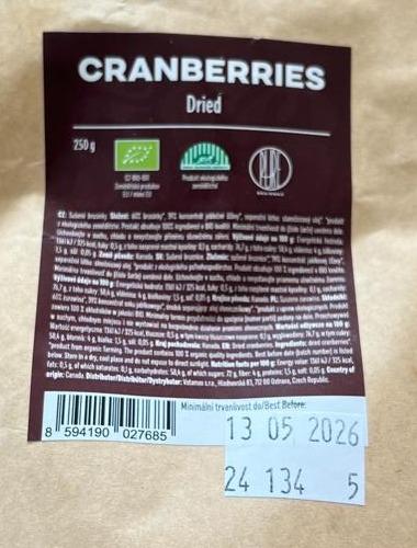 Fotografie - Cranberries dried BrainMax