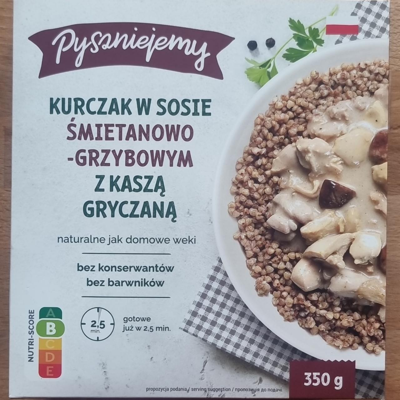 Fotografie - Kurczak w sosie śmietanowo grzybowym z kaszą gryczaną Pyszniejemy
