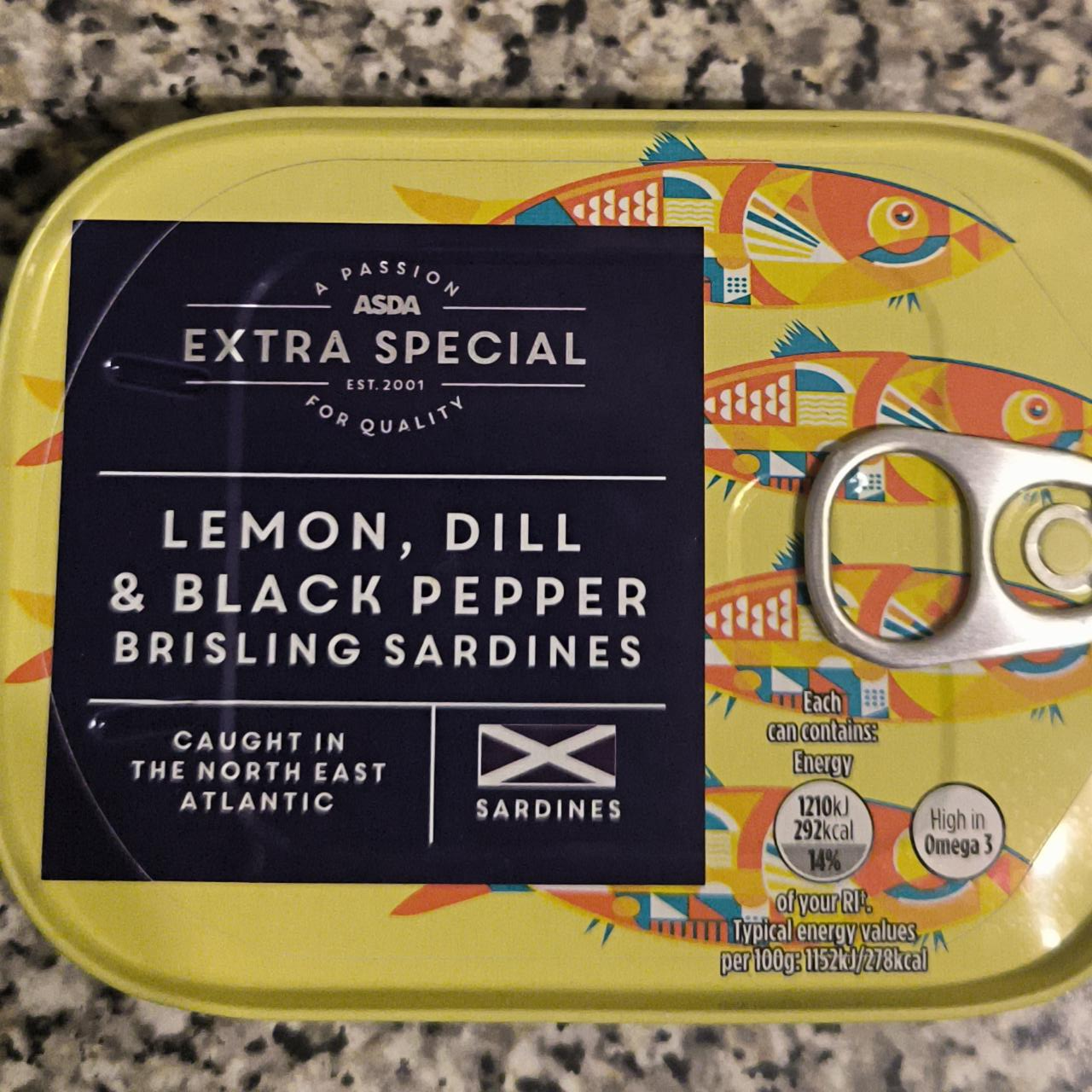 Fotografie - Lemon, dill & black pepper brisling sardines Asda Extra Special