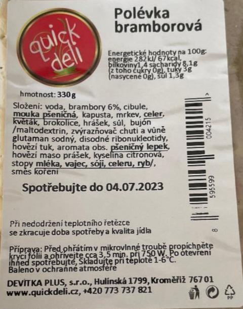 Fotografie - Polévka bramborová Quick deli