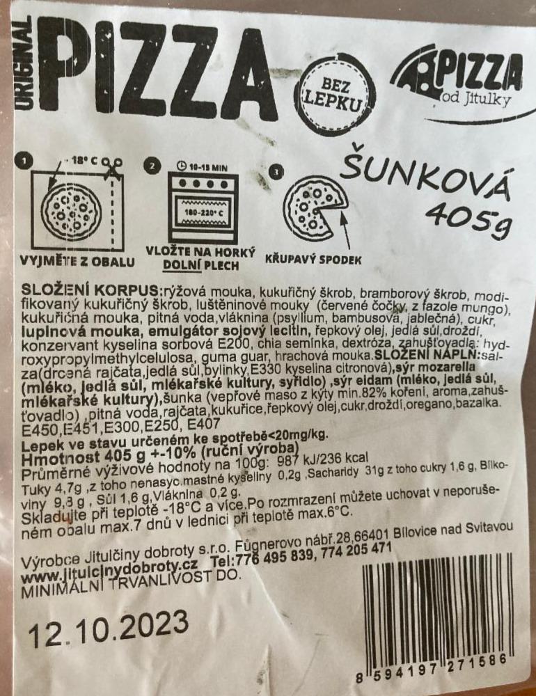 Fotografie - Pizza šunková Pizza od Jitulky Bez Lepku