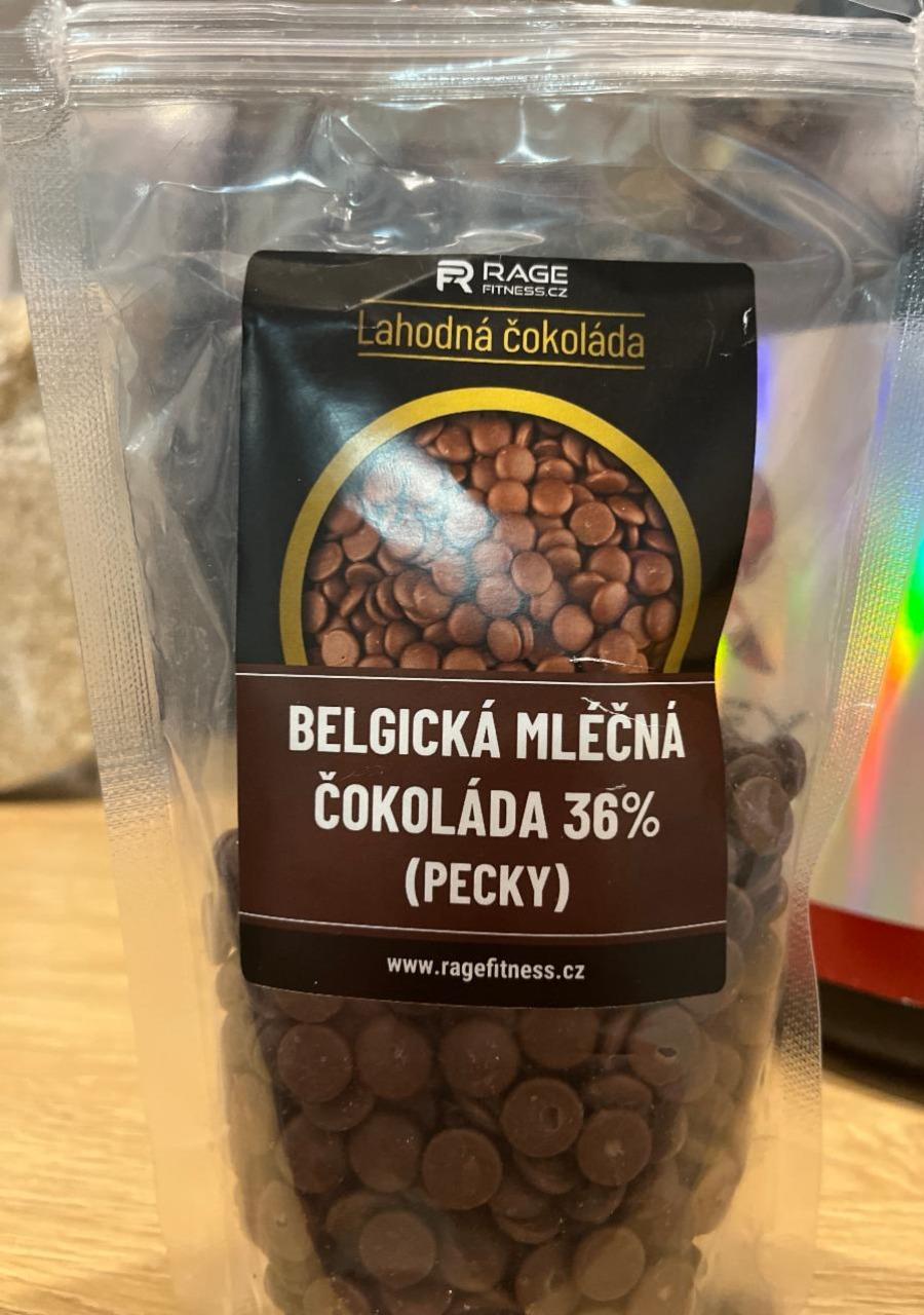 Fotografie - Belgicka mléčná čokoláda 36% (pecky) Rage Fitness