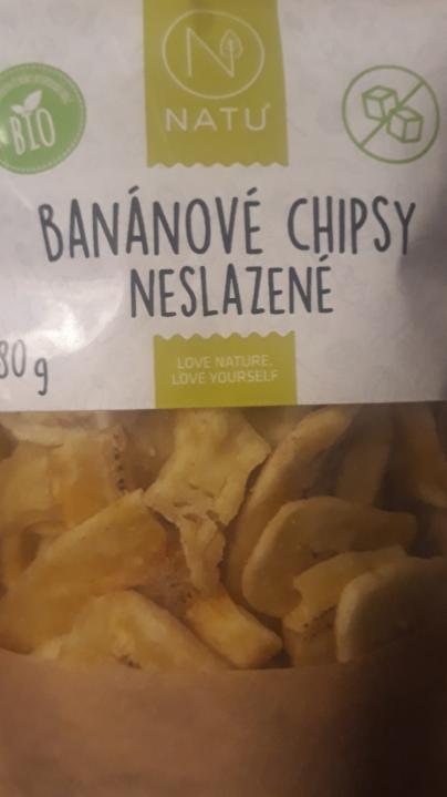 Fotografie - Banánové chipsy neslazené NATU